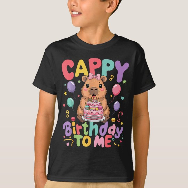 Camiseta Cappy Birthday To Me Cute Capy Capybara Birthday G (Frente)