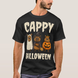 Camiseta Cappy Halloween Capybara Ghost Witch Pumpkin Spook