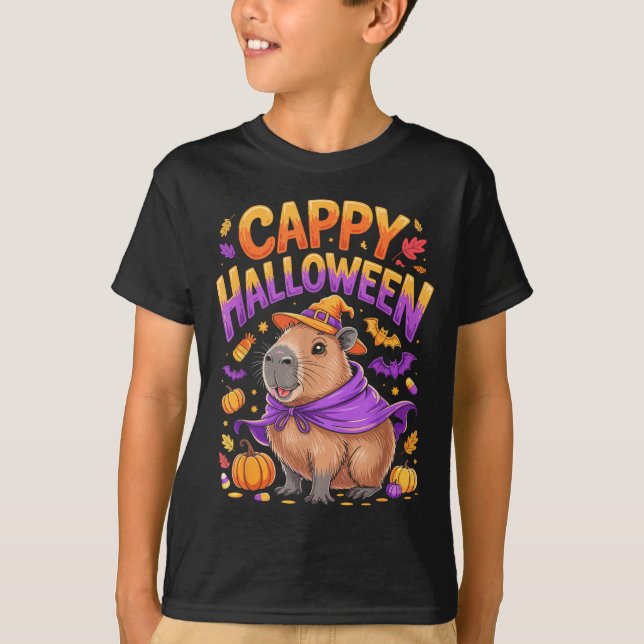 Camiseta Cappy Halloween Capybara Witch  (Frente)
