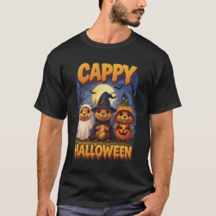 Camiseta Cappy Halloween Divertido Três Capivara Fantasma B