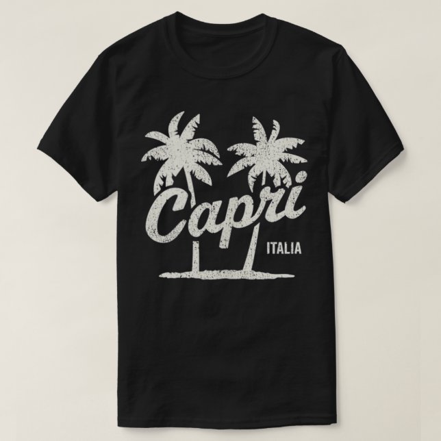 Camiseta Capri Italy Vintage 70s Palm Trees Graphic  (Frente do Design)