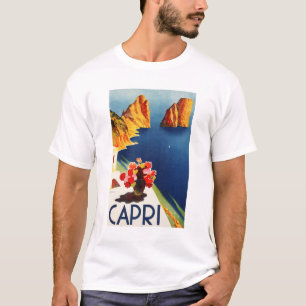 Camiseta CAPRI NAPLES ITÁLIA Vintage Art Deco ENIT Turismo