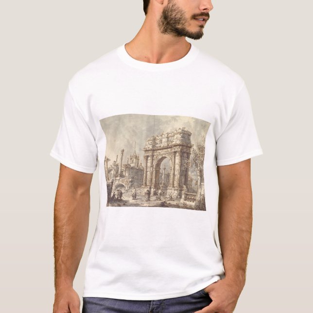 Camiseta Capriccio com um Arco do Triunfo Romano (Frente)