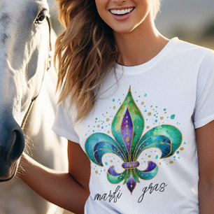 Camiseta Caprichosa Flor de Lis para Mardi Gras