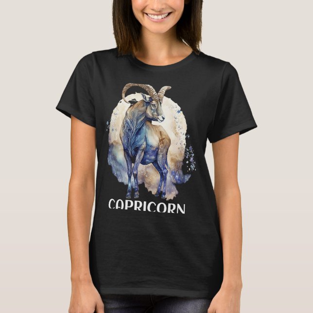Camiseta Capricorn Caps Zodiac Saturn Ruled Astrological Go (Frente)