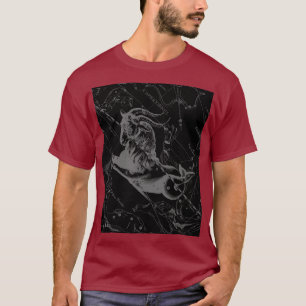 Camiseta Capricórnio Constelação Map Hevelius 1690 em Pr