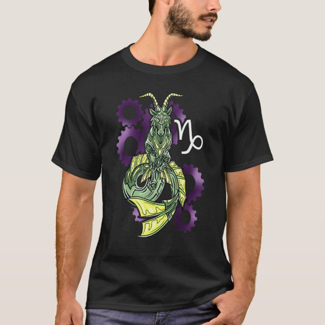 Camiseta Capricórnio Horoscope Inspirou Símbolo Capricórnio (Frente)