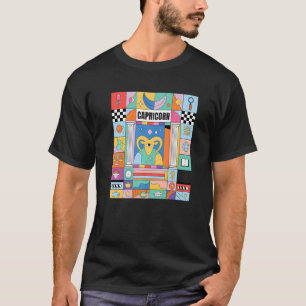 Camiseta Capricórnio Horoscópio Abstrato Zodiac Símbolos Mí