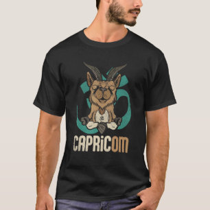 Camiseta Capricórnio Íbex Iogue Capricórnio Namaste Om Mant