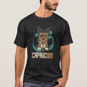 Camiseta Capricórnio Íbex Iogue Capricórnio Namaste Om Mant