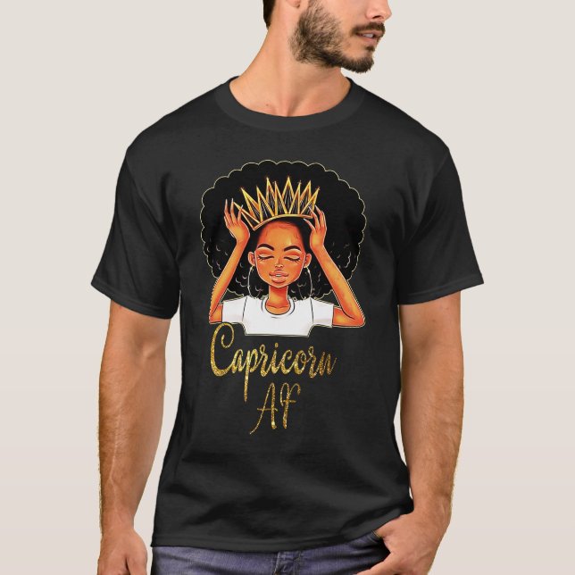 Camiseta Capricórnio Queen AF Zodiac Floral Aniversário (Frente)