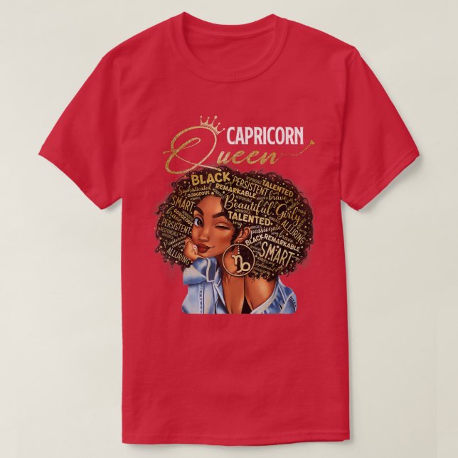 Camiseta Capricórnio Queen Sweet Como Doce Aniversário Para (Frente do Design)