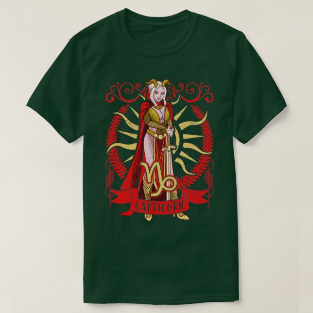 Camiseta Capricórnio Sinal Zodiac Astrologia Guerreira Horo (Frente do Design)