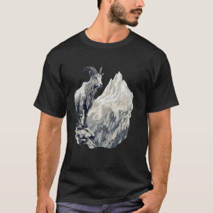 Camiseta Caprino de montanha com paisagem cenística, Montag