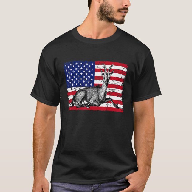 Camiseta Caprino Patriótico 4 de julho Boys Goat Americaaa (Frente)