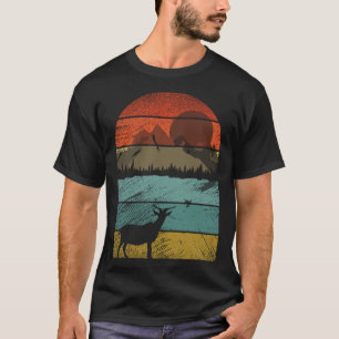 Camiseta Caprinos de vinheta retrógrados e animais bonitos