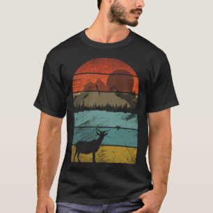 Camiseta Caprinos de vinheta retrógrados e animais bonitos