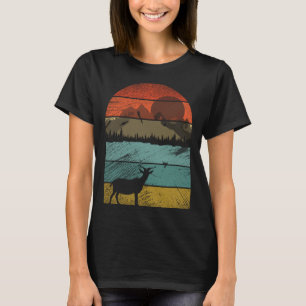 Camiseta Caprinos de vinheta retrógrados e animais bonitos
