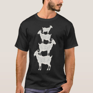 Camiseta Caprinos empilhados uns nos outros animais de esti