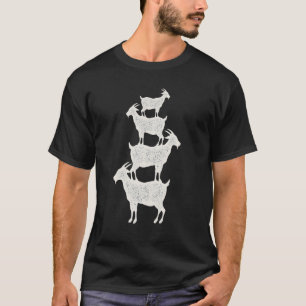 Camiseta Caprinos empilhados uns nos outros animais de esti