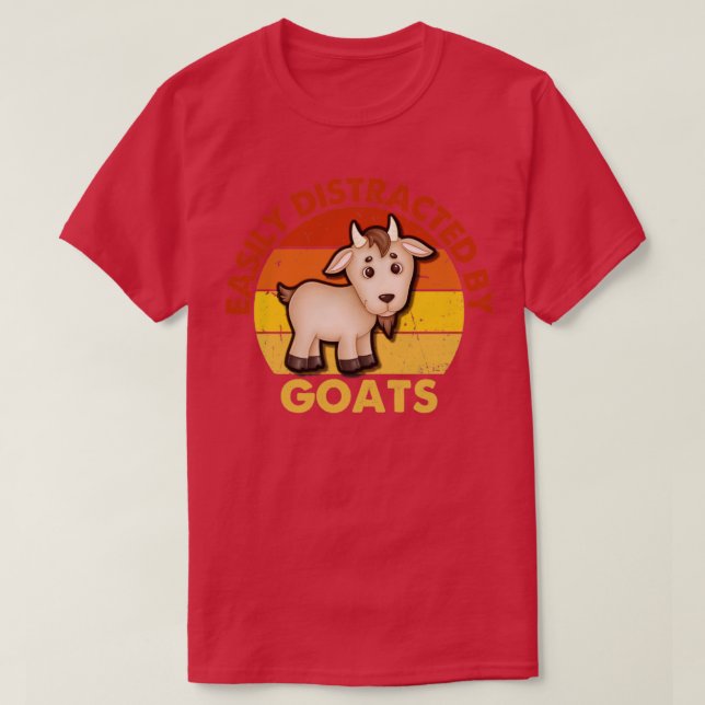 Camiseta Caprinos facilmente distraídos (Frente do Design)