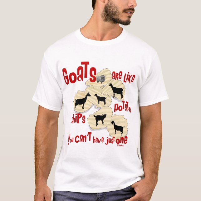 Camiseta Caprinos são como batatas fritas (Frente)