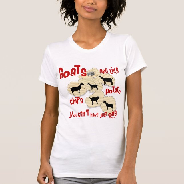 Camiseta Caprinos são como batatas fritas (Frente)