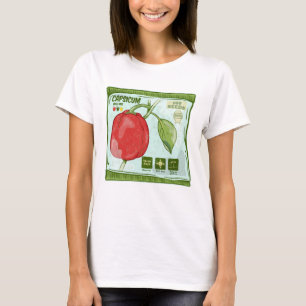 Camiseta Capsicum Sementes de pimenta de sino vermelho