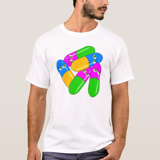 Camiseta Cápsulas da tabuleta (Frente)