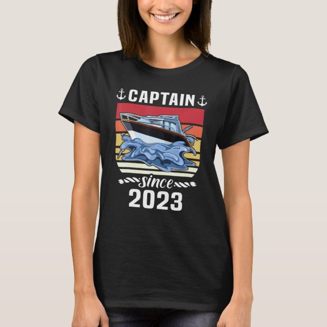 Camiseta Captain 2023 Boat Driving Licence  Motorboat  Sail (Frente)