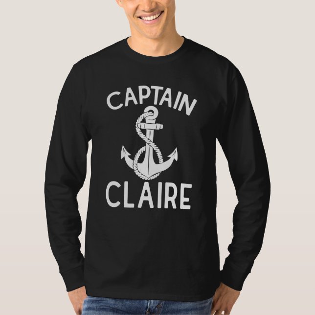 Camiseta Captain Claire Anchor Yacht Ship Boating Boat (Frente)
