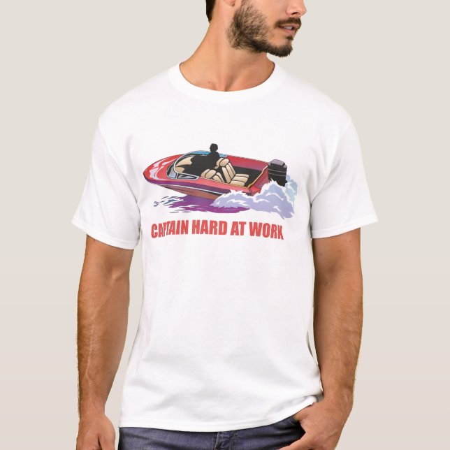 Camiseta Captain em seu barco na alta velocidade, espirro (Frente)
