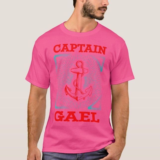 Camiseta Captain Gael Personalized Name Seaman Boating Trip (Frente)