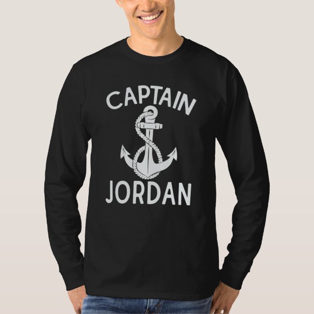 Camiseta Captain Jordan Boating Yacht Anchor Ship Boat (Frente)