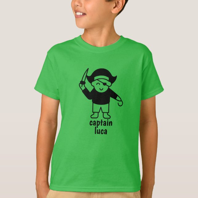 Camiseta Captain Luca Pirate T-Shirt | Personalized Kids Gr (Frente)