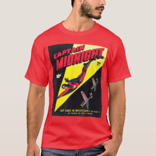 Camiseta CAPTAIN MIDNIGHT vintage wingsuit herói tira de qu