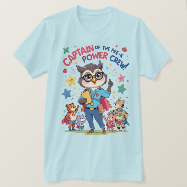 Camiseta Captain of the Pre-K Power Crew (Frente do Design)