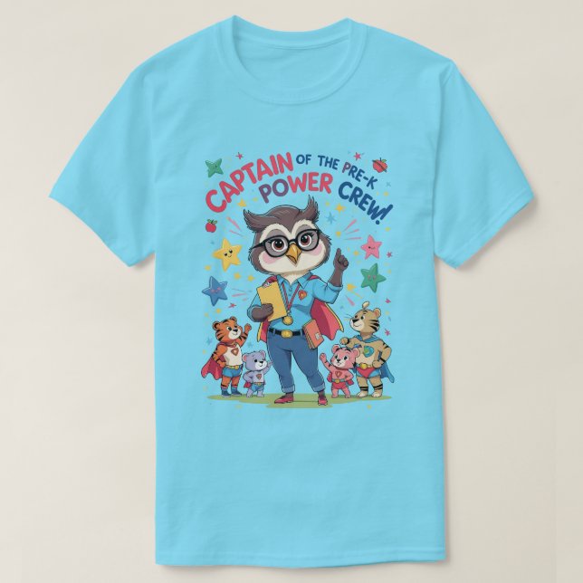 Camiseta Captain of the Pre-K Power Crew (Frente do Design)