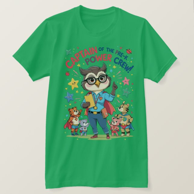 Camiseta Captain of the Pre-K Power Crew (Frente do Design)