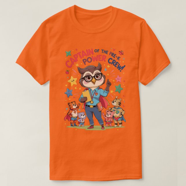 Camiseta Captain of the Pre-K Power Crew (Frente do Design)