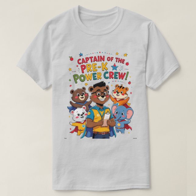 Camiseta Captain of the Pre-K Power Crew (Frente do Design)