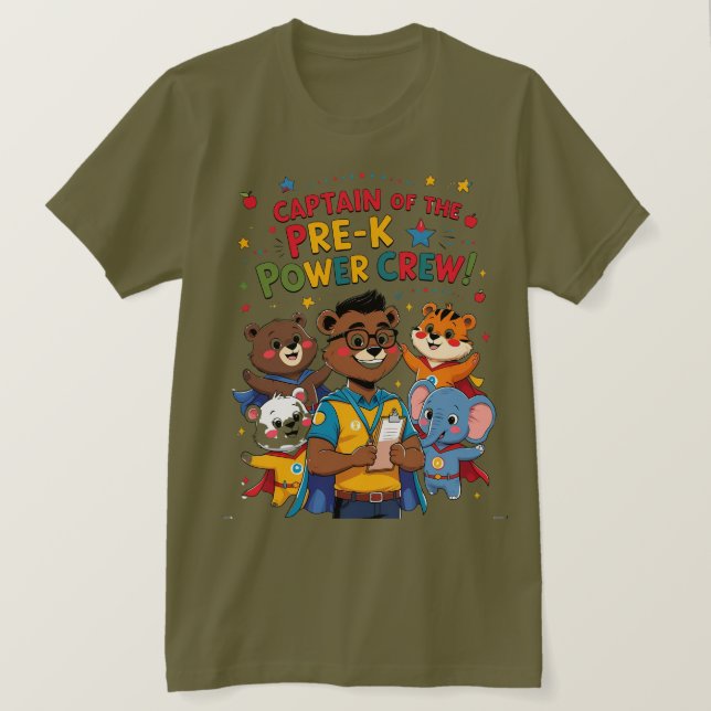 Camiseta Captain of the Pre-K Power Crew (Frente do Design)