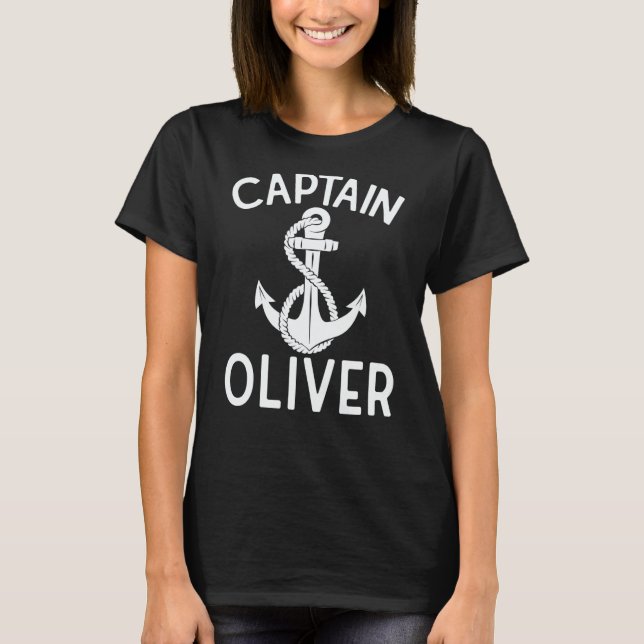 Camiseta Captain Oliver Sailing Boating Boat Ship Yacht (Frente)