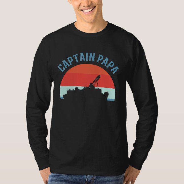 Camiseta Captain Papa Pontooning Pontoon Boat Captain (Frente)