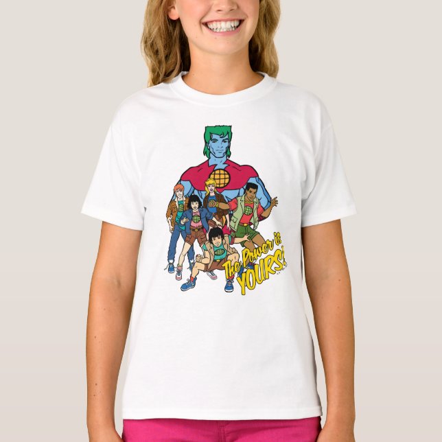 Camiseta Captain Planet Group Graphic - The Power Is Yours! (Frente)