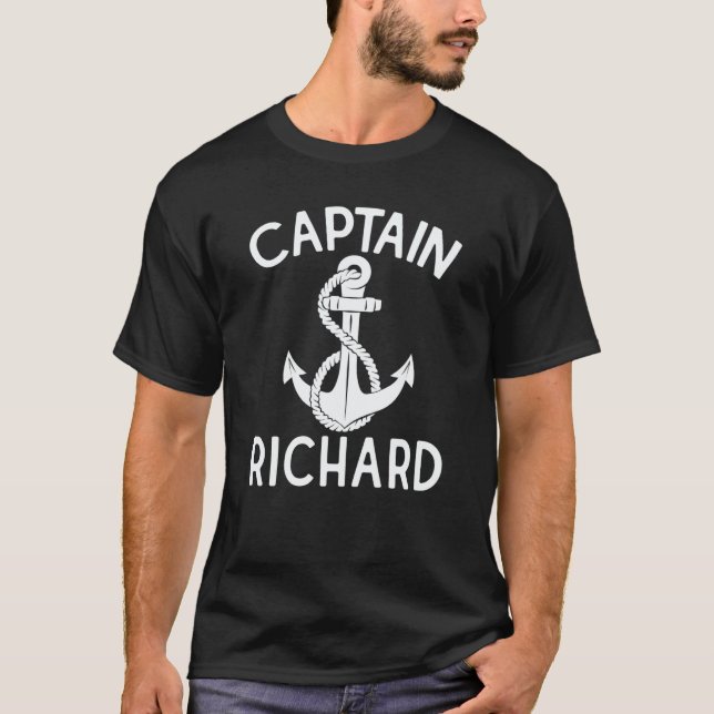 Camiseta Captain Richard Yacht Boat Anchor Boating Ship (Frente)