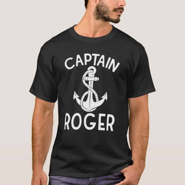 Camiseta Captain Roger Boat Yacht Ship Boating Anchor (Frente)