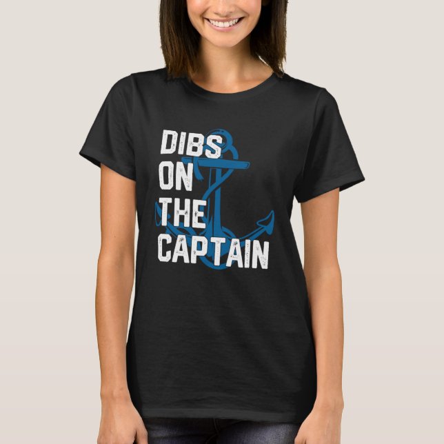 Camiseta Captain s Wife Dibs on The Captain (Frente)