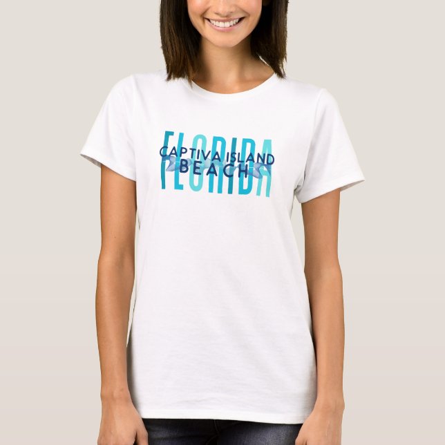 Camiseta Captiva Island Beach Florida (Ocean Waves) (Frente)