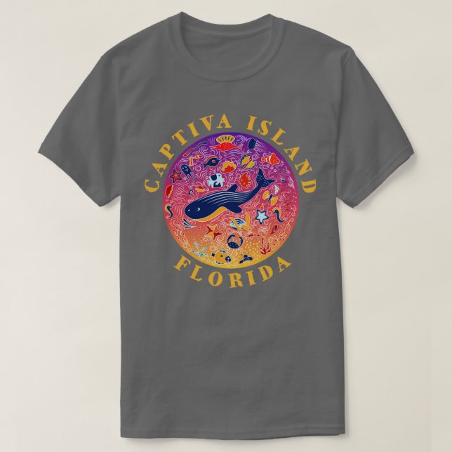 Camiseta Captiva Island Florida Cut Sea Life Souvenir (Frente do Design)
